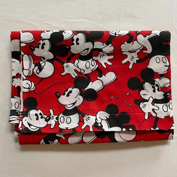 Disney Mickey Mouse All Over Print Twin Flat Sheet 1990s Vintage Crispy New - Picture 1 of 6